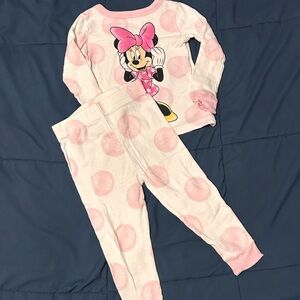 Disney Pink Minnie Mouse Polka Dot Pajama Set